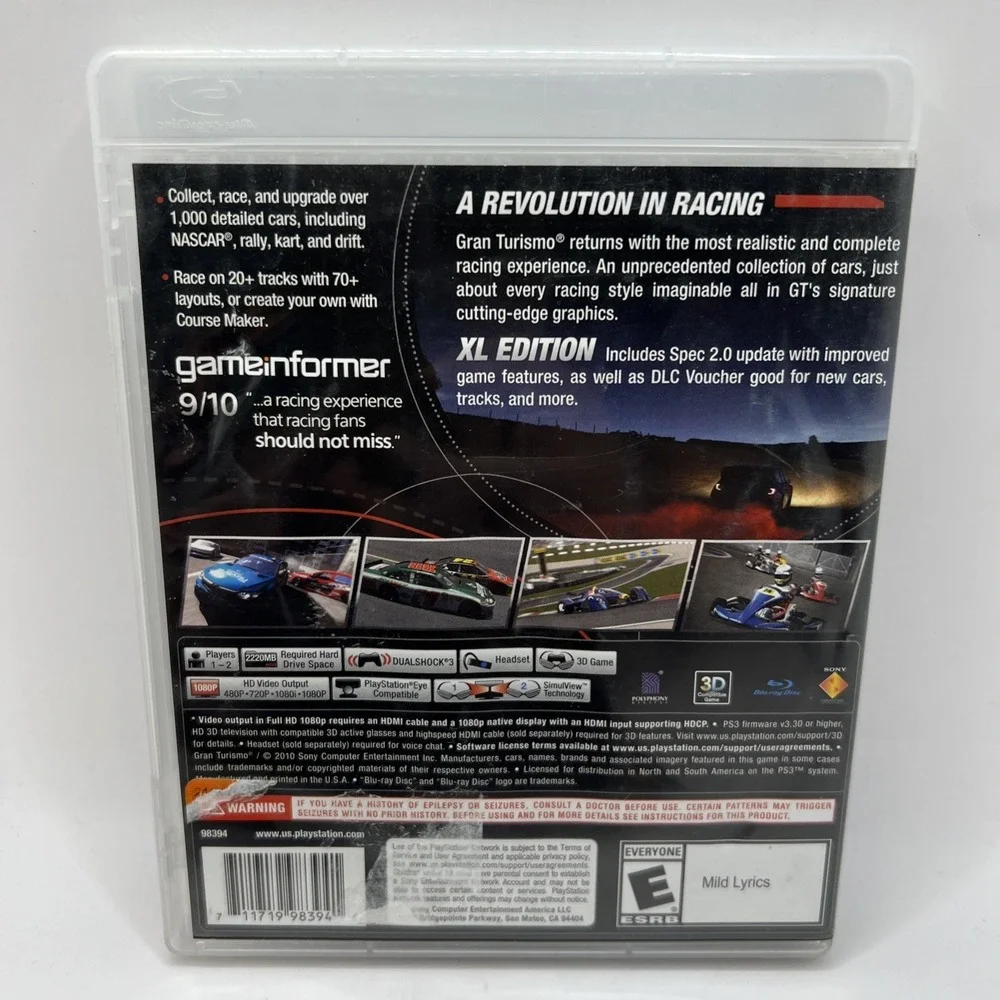 Gran Turismo 5 XL Edition Sony PlayStation 4 PS3 2012 CIB Complete Video Game